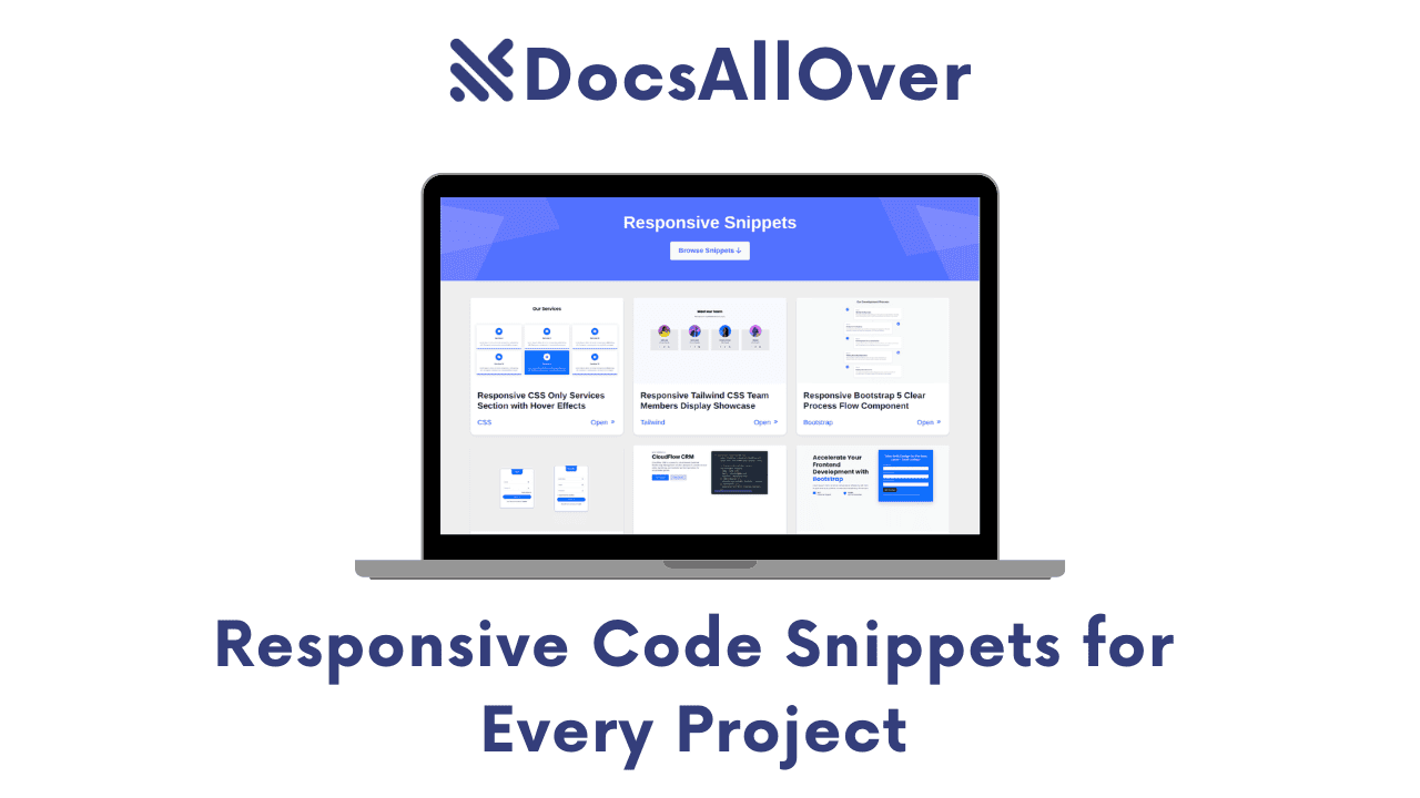 Docsallover - Responsive Code Snippets for Every Project
