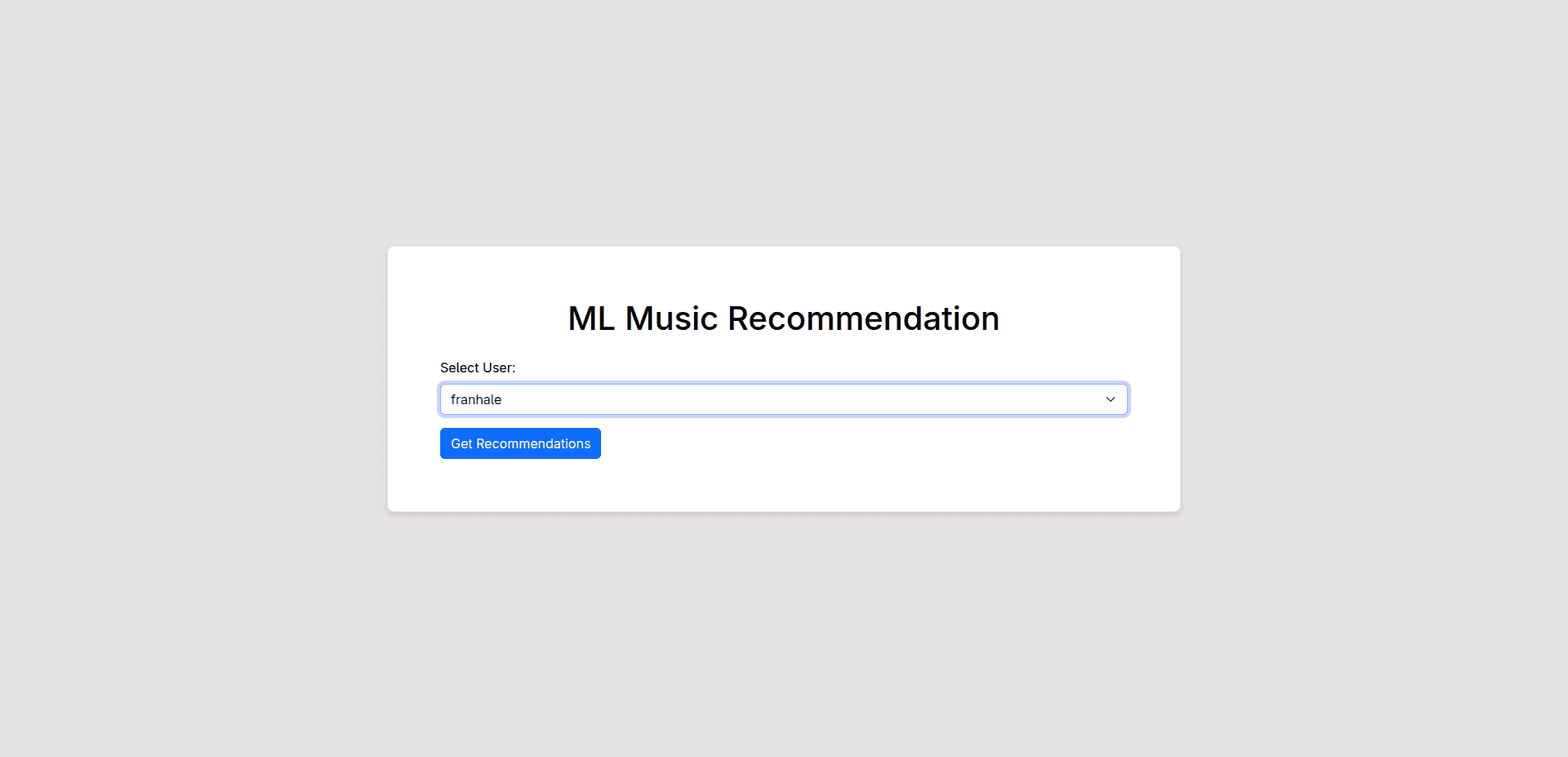 Music Recommendation - index.html