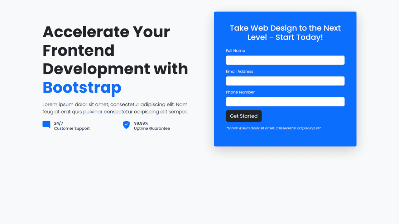 DocsAllOver - Bootstrap 5 Hero Section with Integrated User Sign-up Form