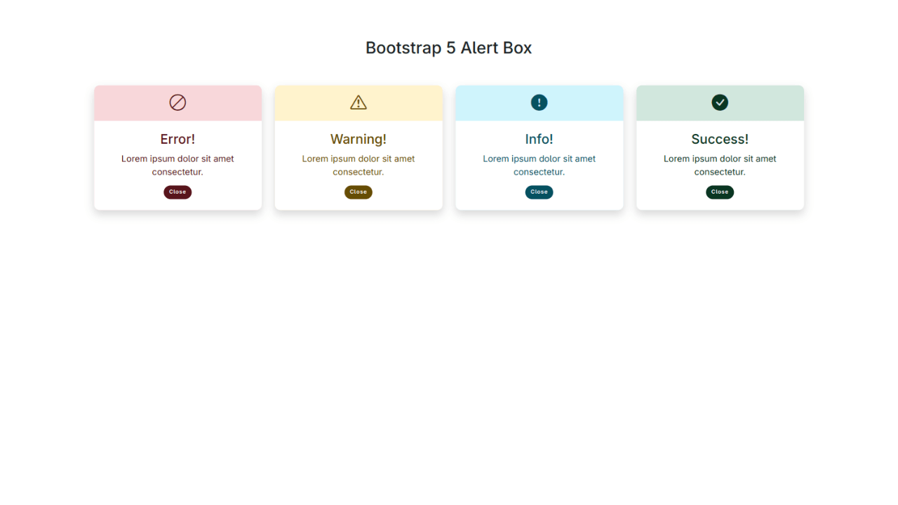DocsAllOver - Bootstrap 5 Alerts for Error, Warning, Info, and Success
