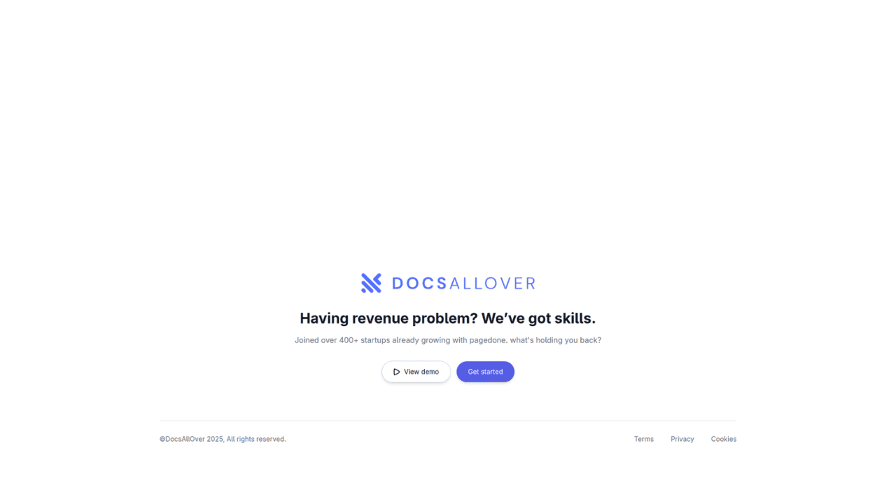 DocsAllOver - Clean Tailwind CSS Footer Design with Call to Action