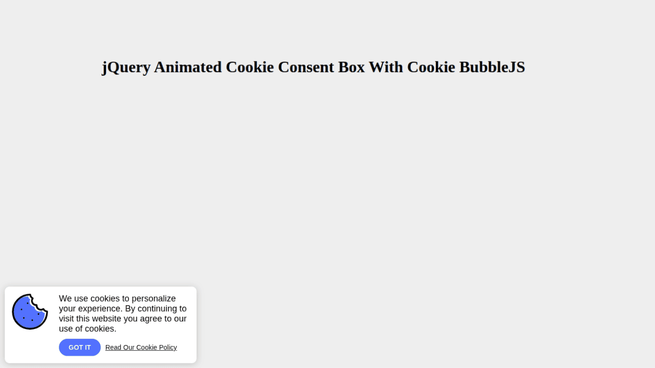 DocsAllOver - jQuery Animated Cookie Consent Box with Cookie Bubble.js