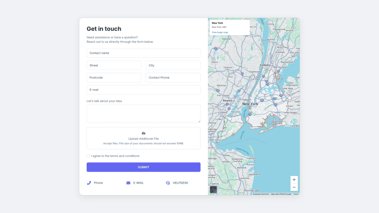 DocsAllOver - Responsive Bootstrap 5 Contact Form with Image Preview and Map