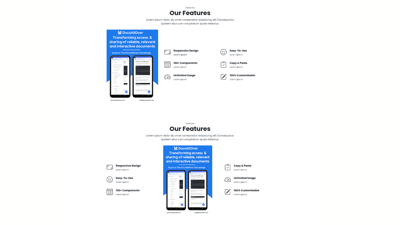 DocsAllOver - Responsive Bootstrap 5 Detailed Features Section