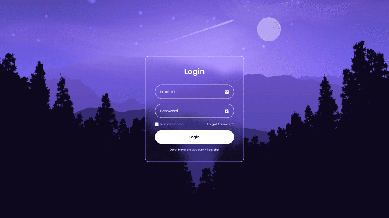 DocsAllOver - Responsive CSS-Only Glassmorphism Login Form with background image