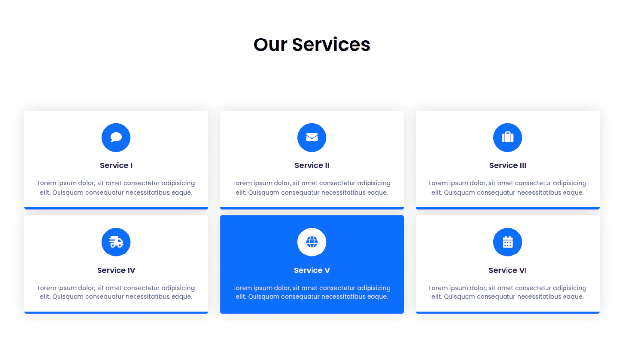 DocsAllOver - Responsive CSS Only Services Section with Hover Effects