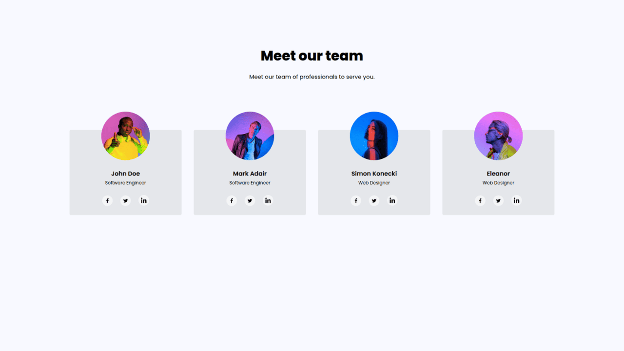 DocsAllOver - Responsive Tailwind CSS Team Members Display Showcase