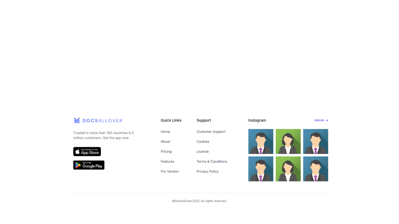 DocsAllOver - Responsive TailwindCSS Footer with Gallery Section