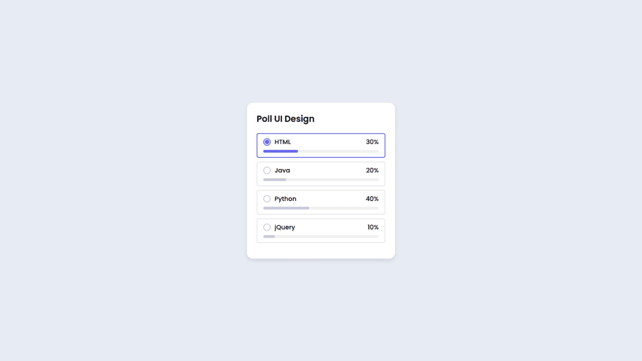 DocsAllOver - Responsive Poll UI Design with HTML, CSS & JavaScript