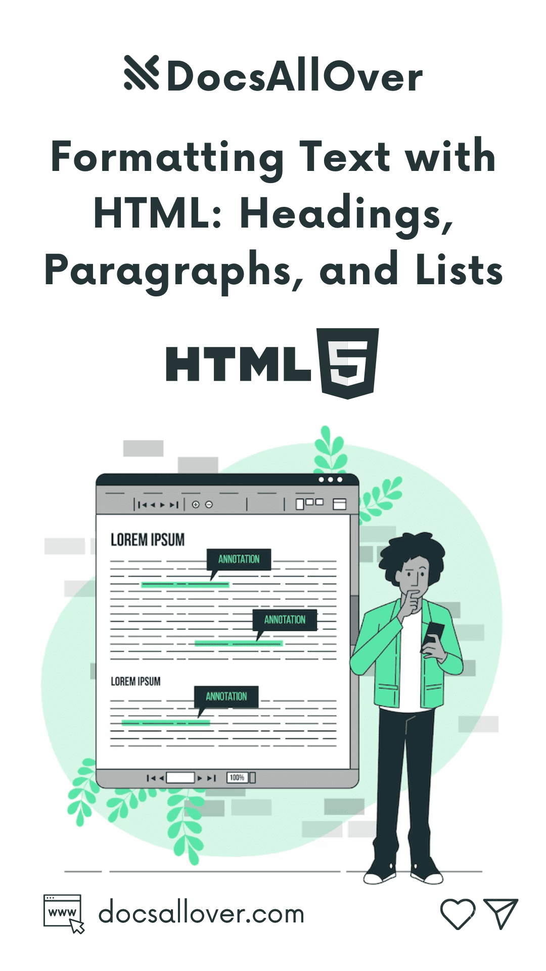 DocsAllOver - Formatting Text with HTML: Headings, Paragraphs, and Lists