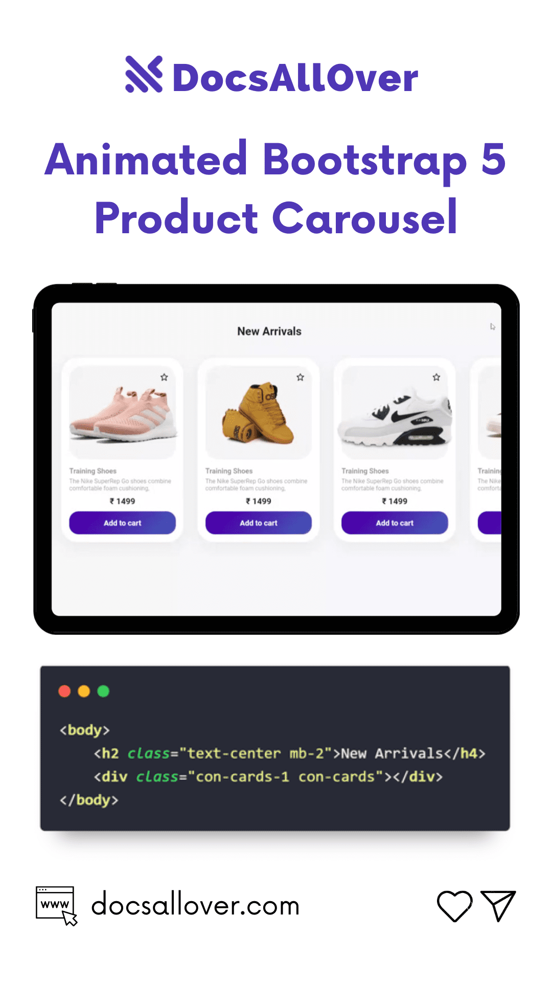 DocsAllOver - Add a touch of magic to your products: Animated Bootstrap 5 Carousels