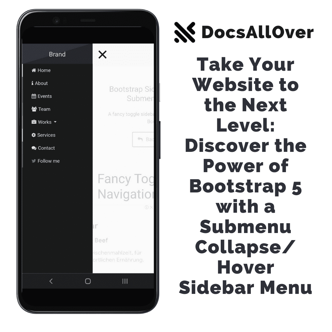 DocsAllOver - Discover the Power of Bootstrap 5: Elevate Your Website with Sidebar Menu