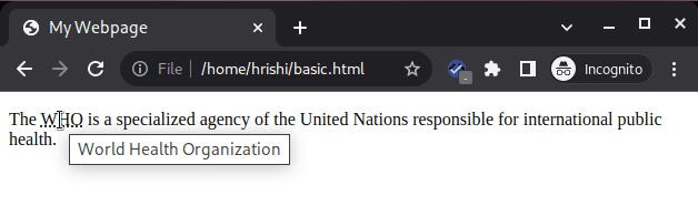 docsallover technical docs html abbr tag